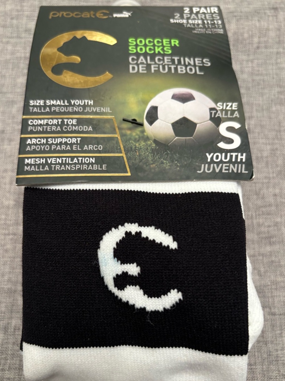 Puma Youth Soccer Socks 2PK - Black & White